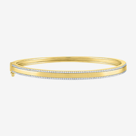 Diamond Addiction (G-H / Si2-I1) 1/2 CT. T.W. Lab Grown White Diamond 14K Gold Over Silver Bangle Bracelet, One Size, Gold Over Silver -  FINE JEWELRY, 29305770018