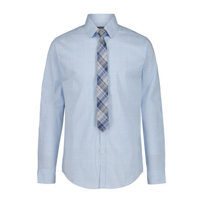 Van Heusen Little & Big Kid Boys Stretch Fabric Long Sleeve Point Collar Shirt + Tie Set