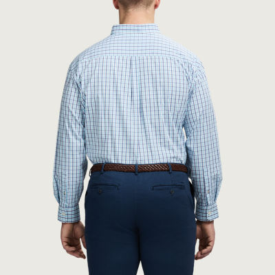 IZOD Performance Comfort Mens Long Sleeve Classic Fit Wrinkle Free Big and Tall Button-Down Shirt