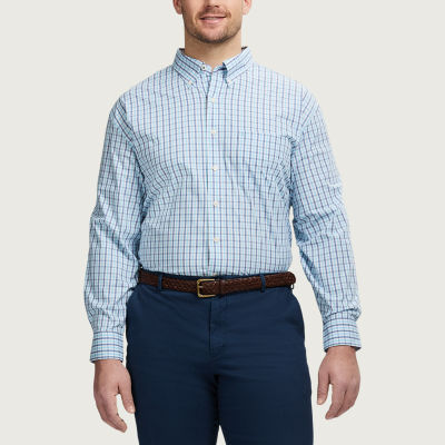 IZOD Performance Comfort Mens Long Sleeve Classic Fit Wrinkle Free Big and Tall Button-Down Shirt