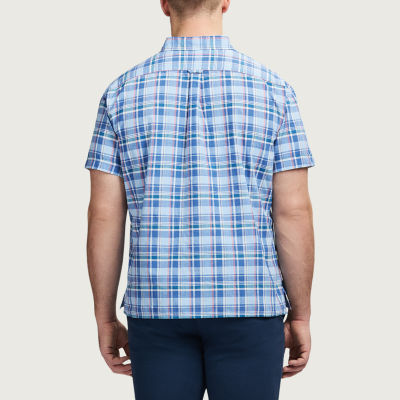 IZOD Lux Classic Mens Short Sleeve Classic Fit Big and Tall Button-Down Shirt