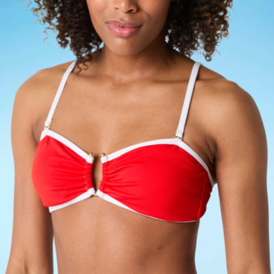 Mynah Womens Adjustable Straps Bandeau Bikini Swimsuit Top