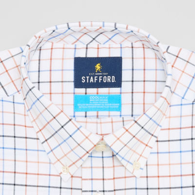 Stafford Coolmax All Season Oxford Mens Regular Fit Long Sleeve Dress Shirt