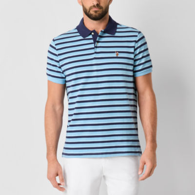 Polo Stripe Pique Mens Classic Fit Short Sleeve Polo