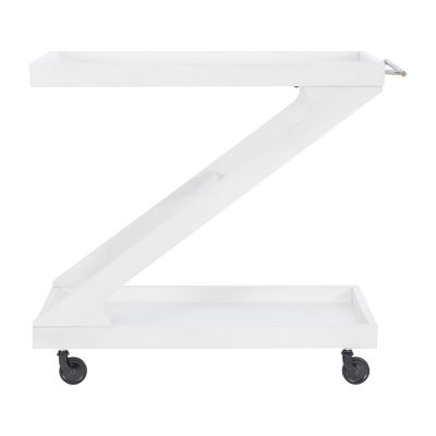 Downey Glass-Top Serving Cart