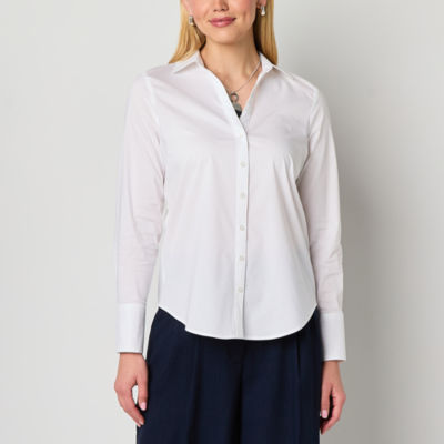 Worthington Womens Long Sleeve Regular Fit Button-Down Shirt