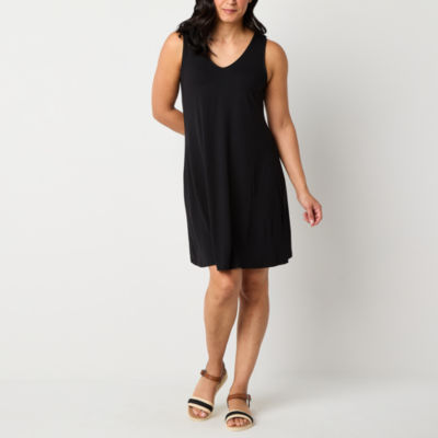 St. John's Bay Womens Sleeveless Floral Midi Swing Dresses