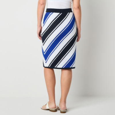 Liz Claiborne Womens Mid Rise Midi A-Line Skirt