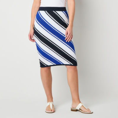 Liz Claiborne Womens Mid Rise Midi A-Line Skirt
