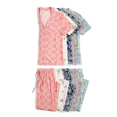 Liz Claiborne Womens Short Sleeve 2-pc. Pajama Sets