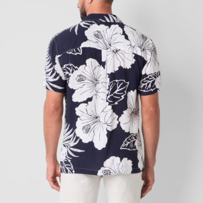 St. John's Bay Button-Down Mens Short Sleeve Breathable Camp Shirt