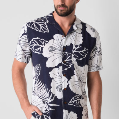 St. John's Bay Button-Down Mens Short Sleeve Breathable Camp Shirt