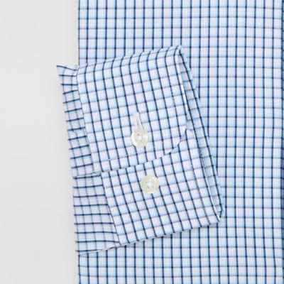 Stafford Slim Smart Tech Mens Slim Fit Stretch Fabric Wrinkle Free Long Sleeve Dress Shirt