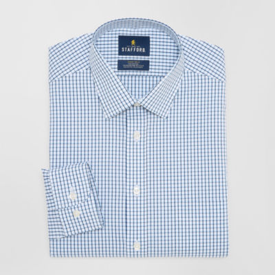 Stafford Slim Smart Tech Mens Slim Fit Stretch Fabric Wrinkle Free Long Sleeve Dress Shirt