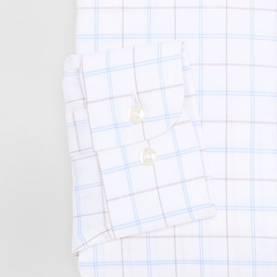 Stafford Slim Smart Tech Mens Slim Fit Stretch Fabric Wrinkle Free Long Sleeve Dress Shirt