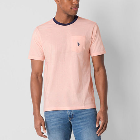 U.S. Polo Assn. Stretch Mens Crew Neck Short Sleeve T-Shirt, Small, Orange