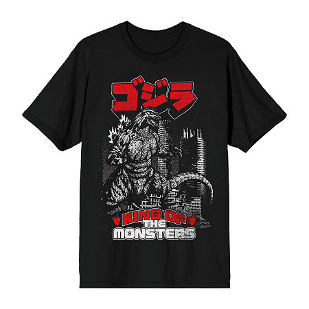 Mens Short Sleeve Godzilla Graphic T-Shirt, Xx-large, Black