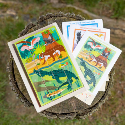 Melissa & Doug Nat Parks Wooden Blocks & Cube 28-pc. Puzzle