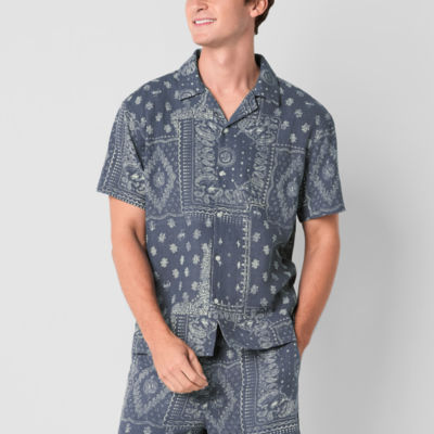 Arizona Mens Textured Camp Shirt