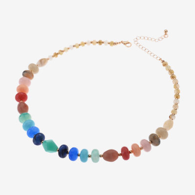 Bijoux Bar Womens 19 1/2 Inch Beaded Necklace