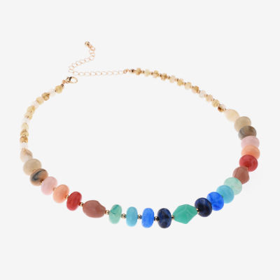 Bijoux Bar Womens 19 1/2 Inch Beaded Necklace
