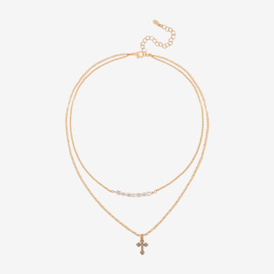 Bijoux Bar Delicates Womens Glass 16 Inch Strand Necklace