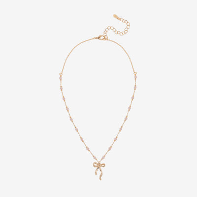 Bijoux Bar Delicates Womens Bow 16 Inch Pendant Necklace