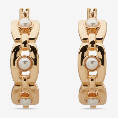 Worthington Womens 30.4mm Hoop Earrings