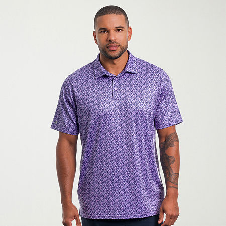 Antigua Spring 2026 Mens Short Sleeve Polo Shirt, Medium, Purple