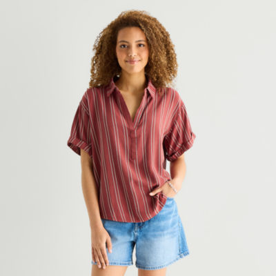 a.n.a Womens Short Sleeve Blouse