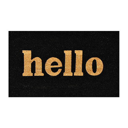 Calloway Mills Block Hello Outdoor Rectangular Doormats, One Size, Black