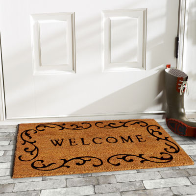 Calloway Mills Welcome Curlicue Outdoor Rectangular Doormat