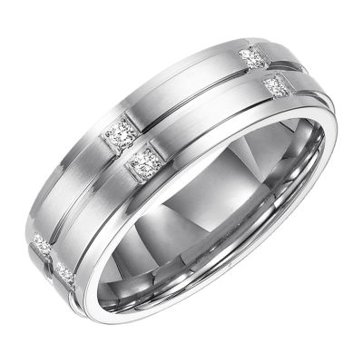 Limited Quantities! Mens 1/7 CT. T.W. White Diamond Stainless Steel Band