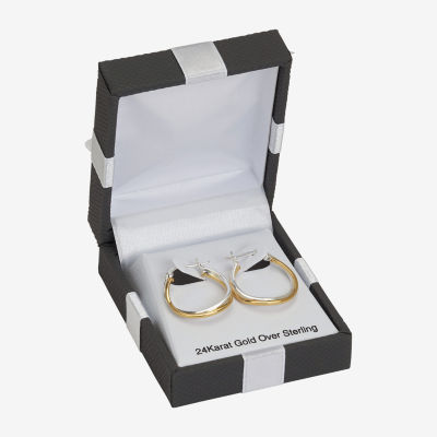 24K Gold Over Silver 18mm Hoop Earrings