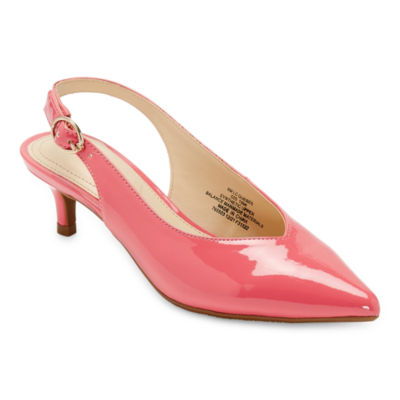 Liz Claiborne Womens Quebec Buckle Pointed Toe Kitten Heel Pumps, Color