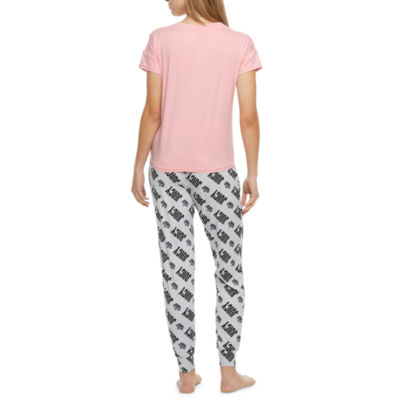 Juicy By Juicy Couture Womens Crew Neck Short Sleeve 2-pc. Pant Pajama Set