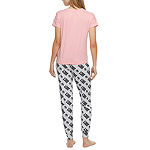 Juicy By Juicy Couture Womens Crew Neck Short Sleeve 2-pc. Pant Pajama Set