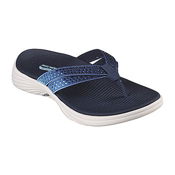 Skechers Womens Arch Fit Radiance Flip-Flops, Color: Navy Multi JCPenney