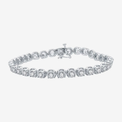 (H-I / I1) Womens 5 CT. T.W. Lab Grown White Diamond 10K White Gold 7.5 Inch Tennis Bracelet