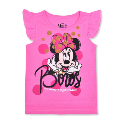 Toddler Girls Crew Neck Sleeveless Minnie Mouse Graphic T-Shirt