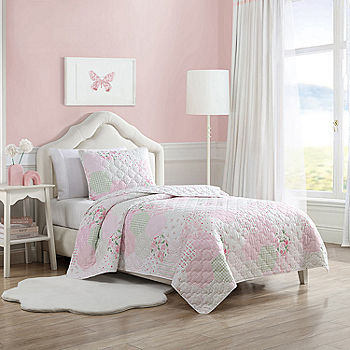 Laura Ashley Rowena Pink Standard Cotton Reversible Quilt