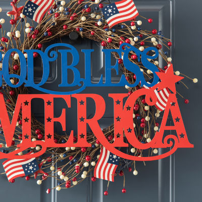 Glitzhome 24"L Patriotic Metal Wall Decor Swag