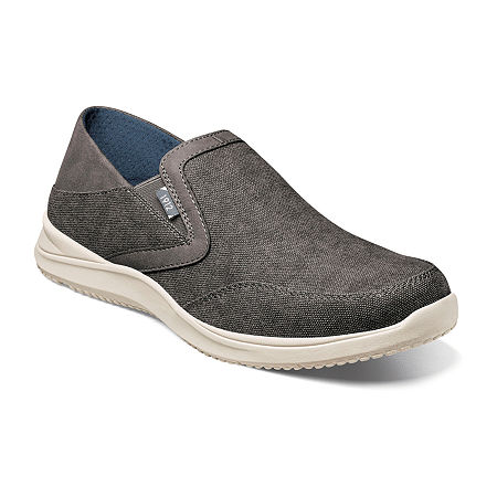 Nunn Bush Mens Conway Ez Canvas Slip-On Shoe, 11 Medium, Gray