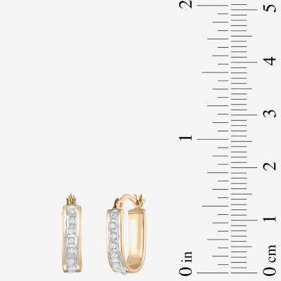 Natural White Diamond 14mm Hoop Earrings