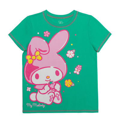 Little & Big Girls Round Neck Short Sleeve Hello Kitty Graphic T-Shirt ...