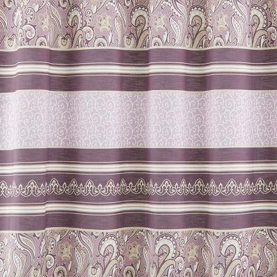 Broadhaven Paisley Stripe Purple Shower Curtain