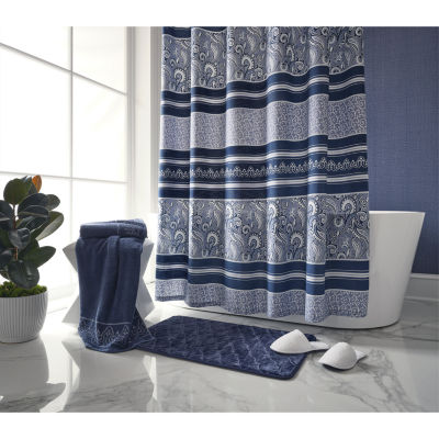 Broadhaven Paisley Stripe Blue Shower Curtain