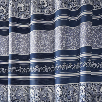 Broadhaven Paisley Stripe Blue Shower Curtain