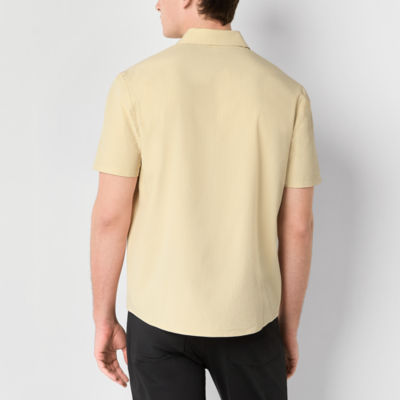 Stylus Mens Regular Fit Short Sleeve Seersucker Button-Down Shirt