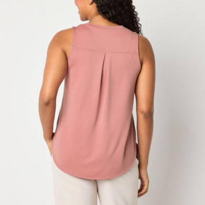 Stylus Womens Crew Neck Sleeveless Tank Top